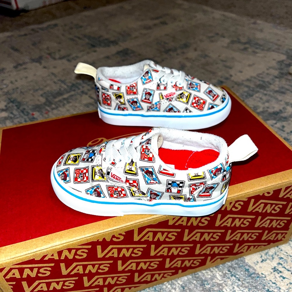 **SOLD** Vans X Waldo Collaboration (White/Multi-color), TD Size 6.5C - $30 - Picture 1 of 12